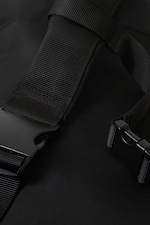 Noir - Grand sac à dos en nylon avec bandoulière - 3