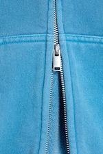 Washed Light Blue - Cropped Boxy Zip Hoodie - 1
