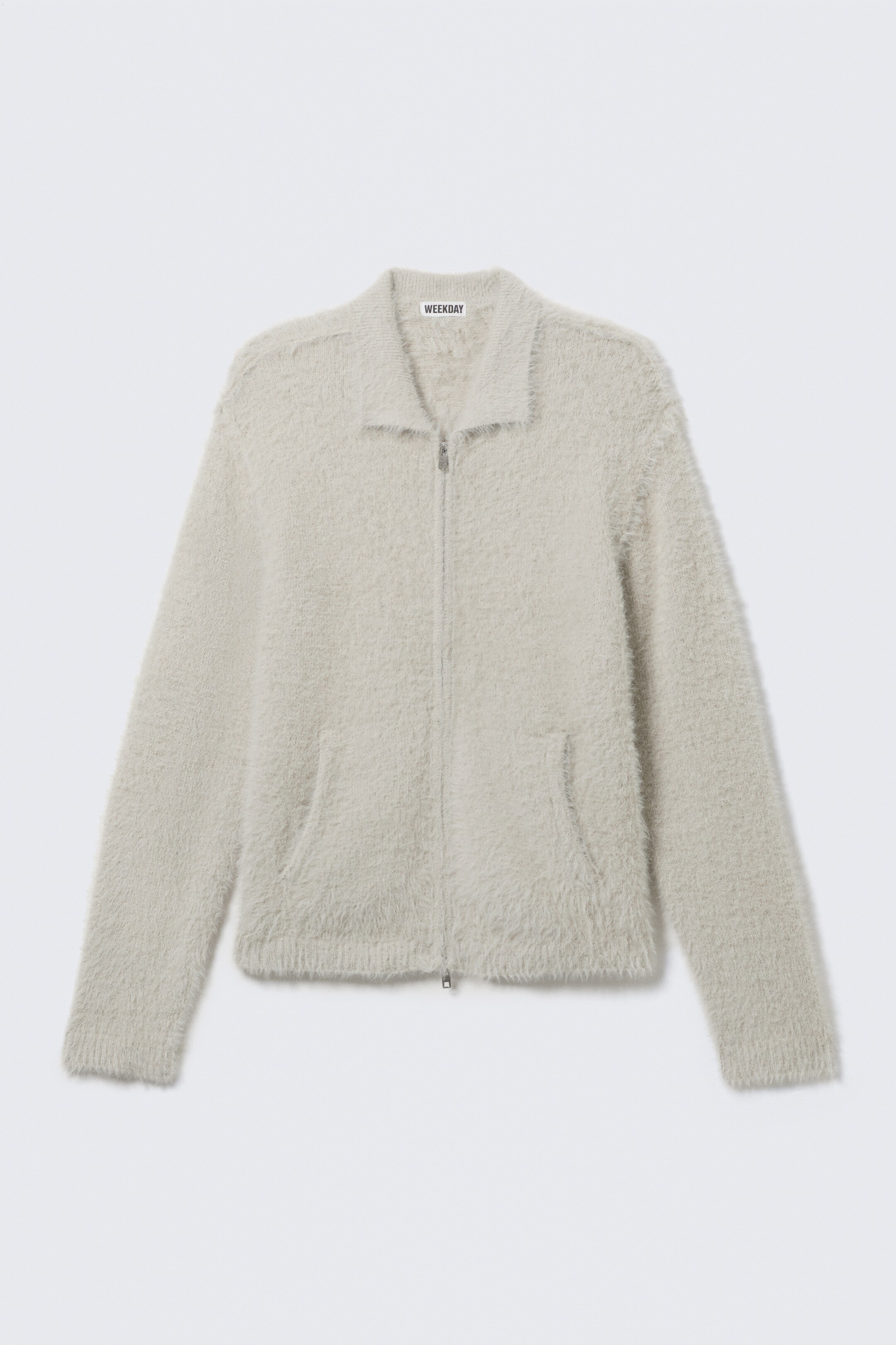 Agrandir l'image: Cardigan zippé en maille duveteuse - Blanc sale - HOMME | H&M CH 5