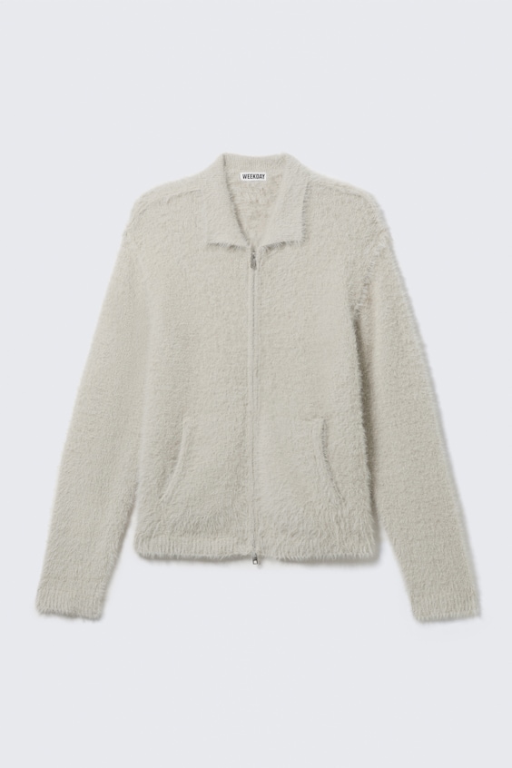 Kardigan z suwakiem Hairy Knitted