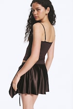 Dunkelbraun - Trägertop mit V-Ausschnitt - 2