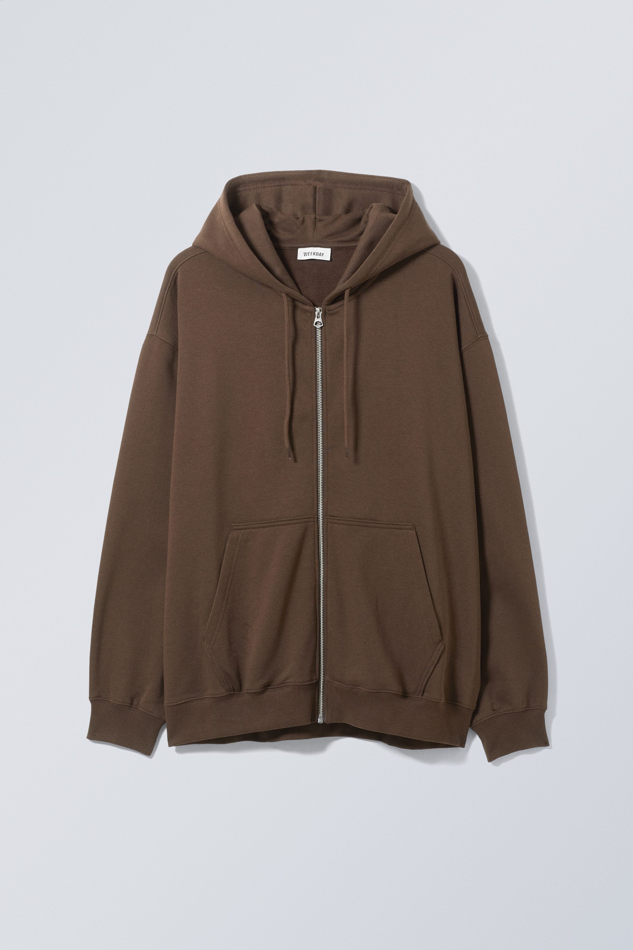 Braun - Oversized-Kapuzenjacke mit Reißverschluss - 0
