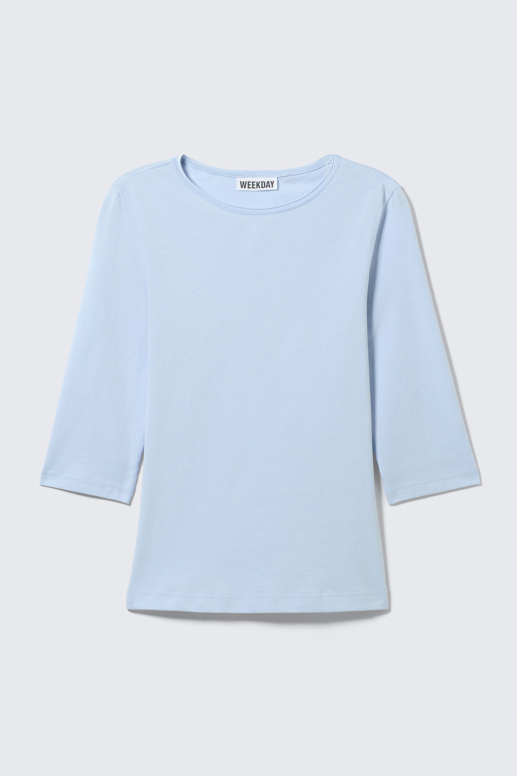 Top mulat cu mâneci trei sferturi - Albastru deschis/Alb/Negru