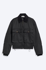Ausgewaschenes Schwarz - Übergangsjacke mit Kordelzug - 5