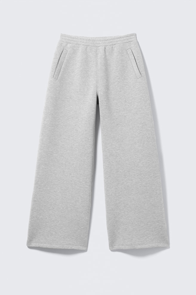 Relaxed Barrel Leg Scuba Sweatpants - Gris jaspeado/Negro - 1