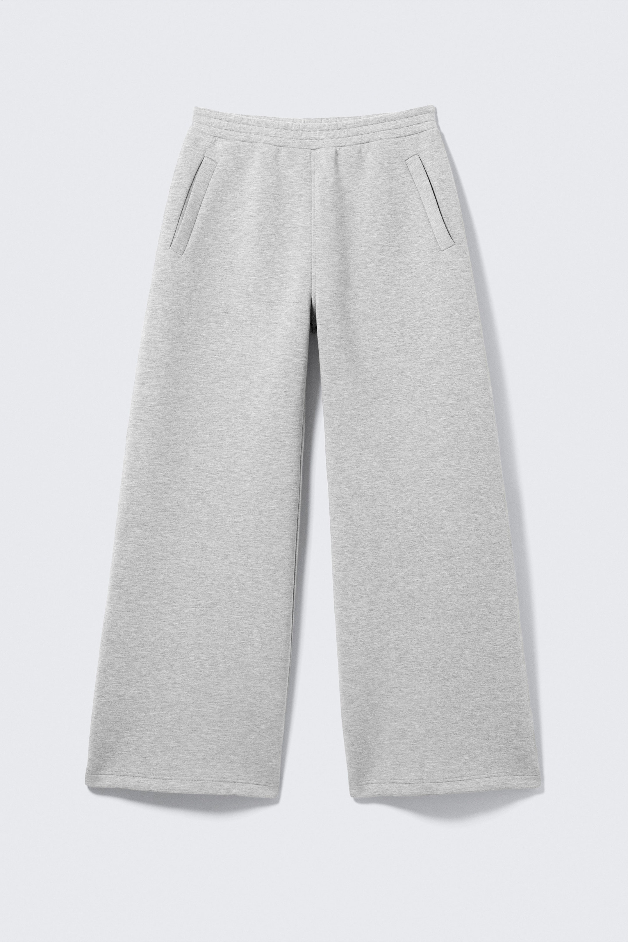 Grey Melange - Relaxed Barrel Leg Scuba Sweatpants - 4