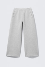 Grey Melange - Relaxed Barrel Leg Scuba Sweatpants - 4