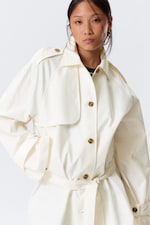 White - ROSABEL LOOSE SINGLE-BREASTED TRENCH COAT - 2