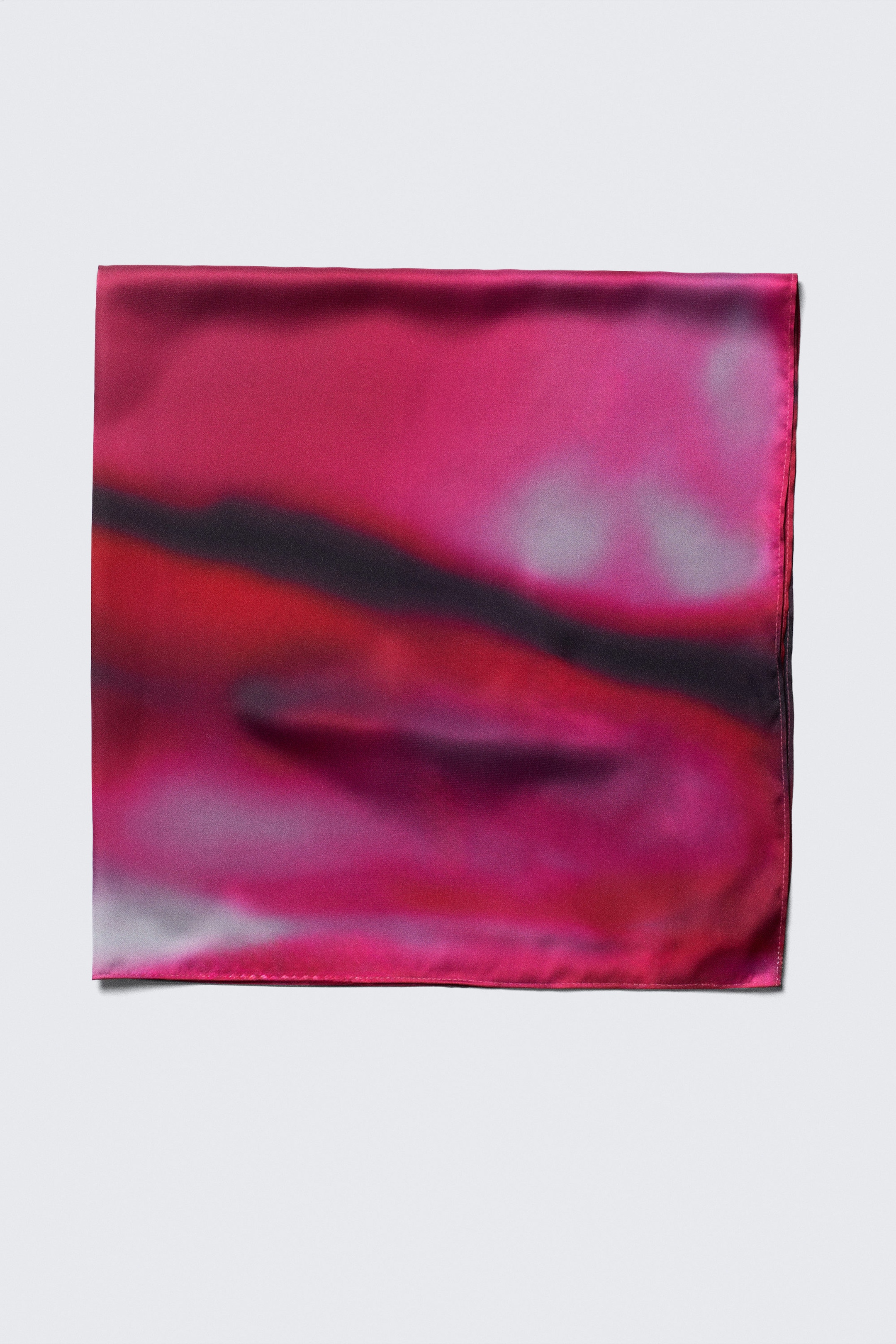 Blurry Red - Shiny Square Scarf - 2