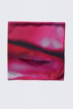 Blurry Red - Shiny Square Scarf - 1