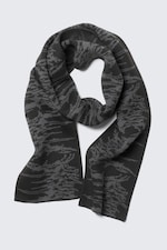 Schwarz - Doppellagiger Schal aus Jacquard-Strick - 1