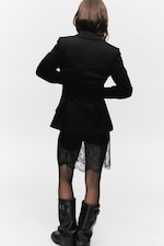 Black - Fitted Single-Breasted Blazer - 4