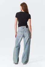 Hypnos Blue - Mediumblå - Scooped Waist Barrel Leg Workwear Jeans - 4