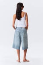 Tide Blue - Astro Denim Loose Baggy Shorts - 8
