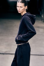 Svart - Slim-fit hettejakke - 2