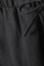 Dark Grey - Loose Fit Straight Leg Linen Trousers - 5