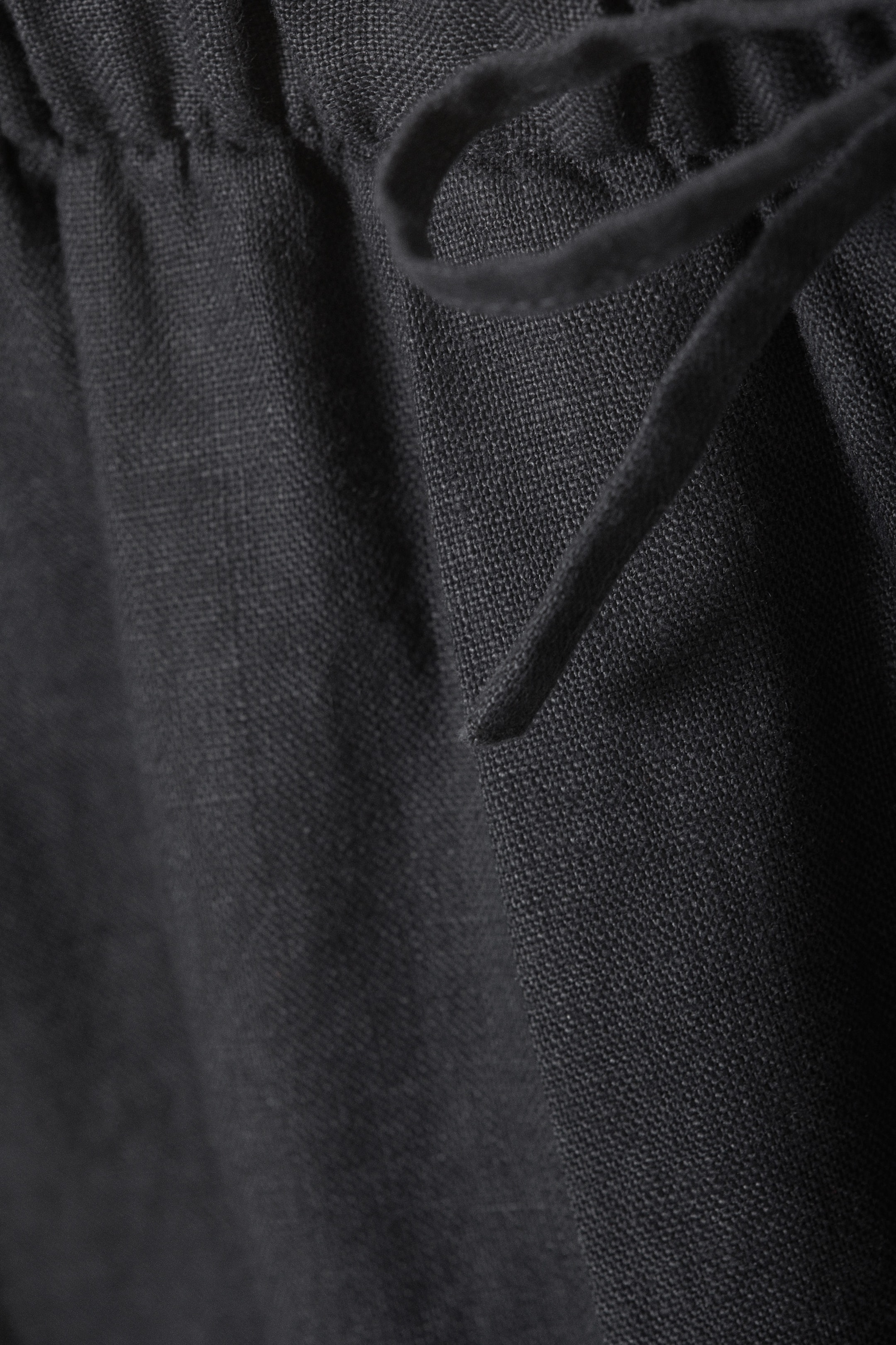 Dark Grey - Adler Loose Fit Straight Linen Blend Trousers - 1