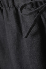 Dark Grey - Adler Loose Fit Straight Linen Blend Trousers - 1