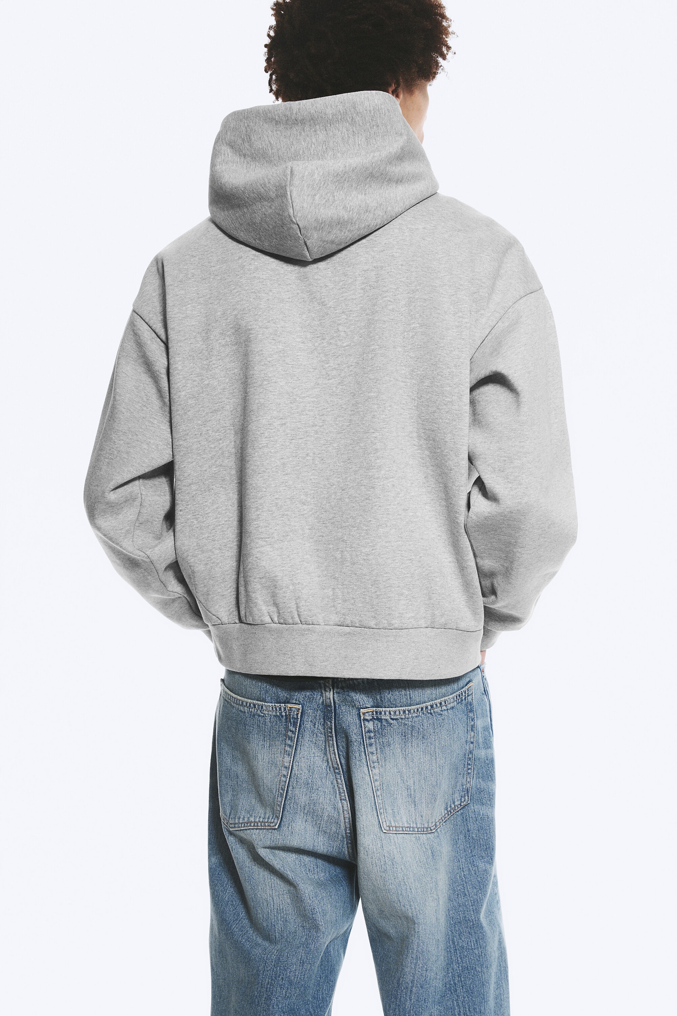 Grau meliert - Hoodie mit weiter Passform - 3