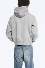 Grau meliert - Hoodie mit weiter Passform - 3