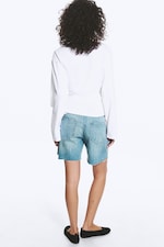 White - Ruched Long-Sleeved T-shirt - 3