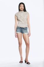 Light Mole - Camouflage - Structured Asymmetric Cotton Top - 1