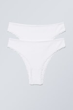 White - 2-pack Donna Cotton Brazilian Briefs - 0