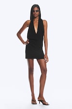 Black - Halter Mini Dress - 0