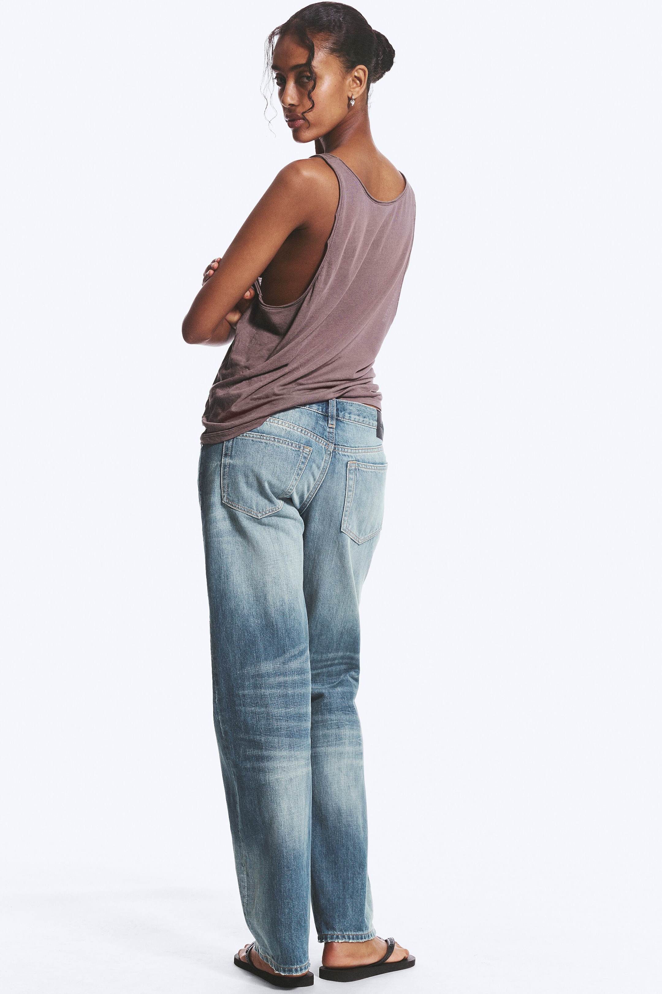 Hunter Blue - Medium Blue - Aura Low Waist Relaxed Bootcut Jeans - 4