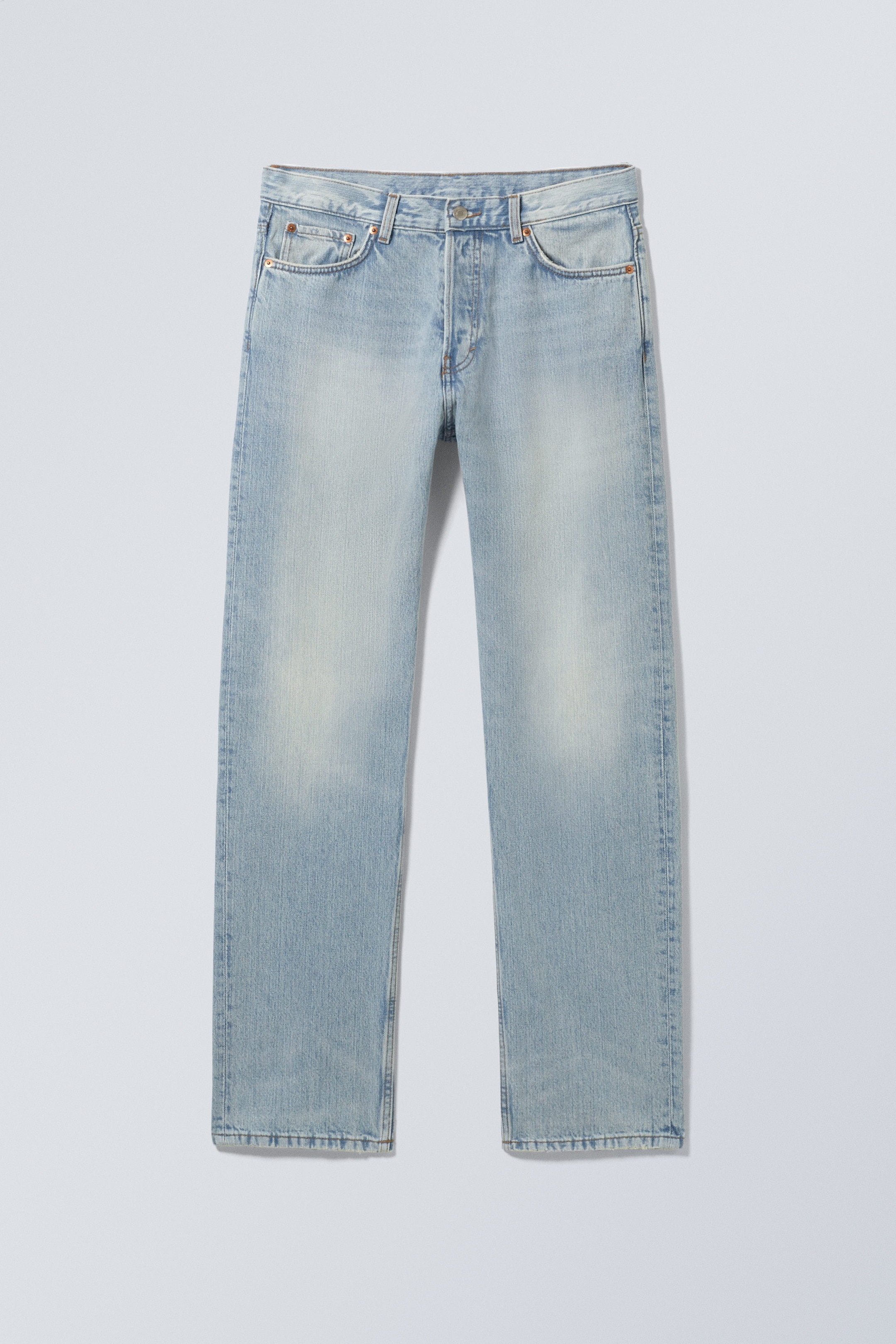 Aeon Blue - Light Blue - Space Mid Rise Relaxed Straight Leg Jeans - 1