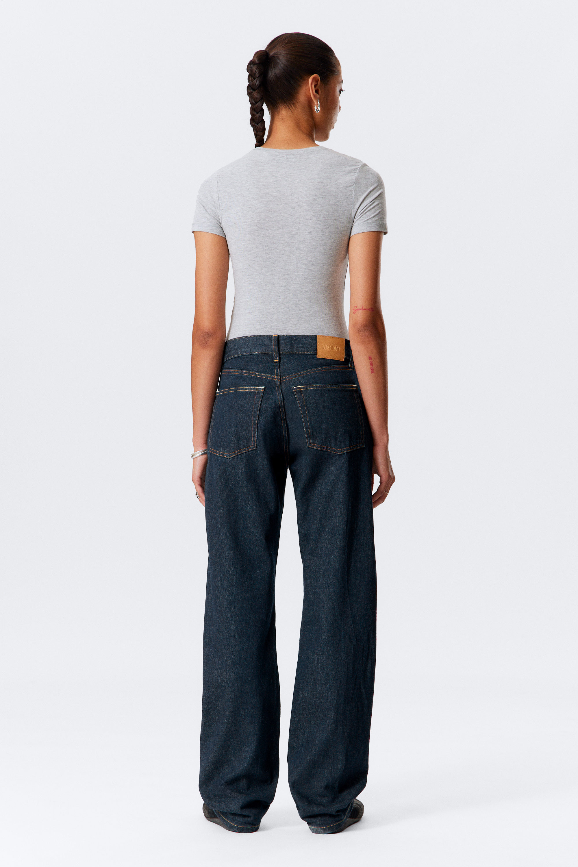 Blue Rinse - Orbit Mid Waist Regular Straight Leg Jeans - 10