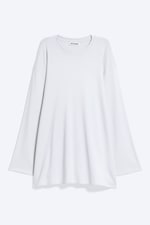 Lichtgrijs - Ruimvallende jersey top met lange mouwen - 3