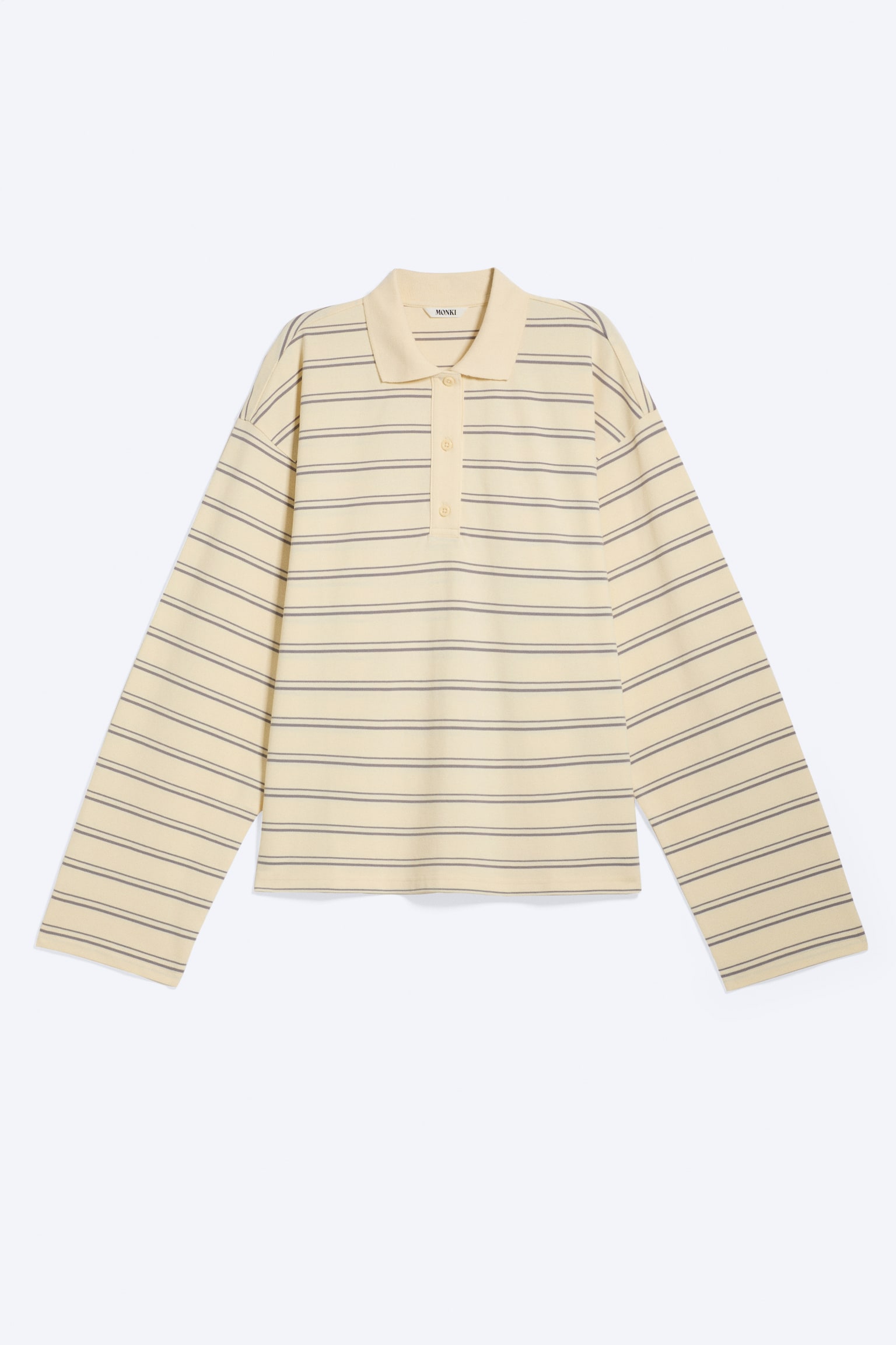 Katoenen poloshirt met lange mouwen - Gestreept Geel/grijs/Gestreept Roze/Roest/Striped Dusty Lilac/Dark Plum - Pink Stripes/Striped Light Pink/Gestreept donkerbruin - 1