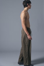 Checked Dark Brown - Relaxed Flannel Pyjama Trousers - 2
