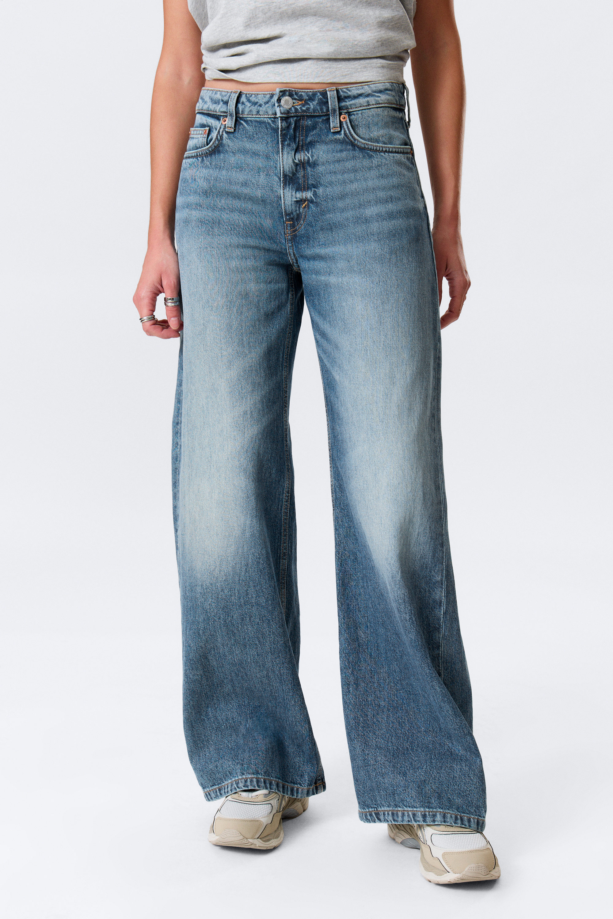 Blue Horses - Mittelblau - Paz Mid Waist Loose Wide Leg Jeans - 3