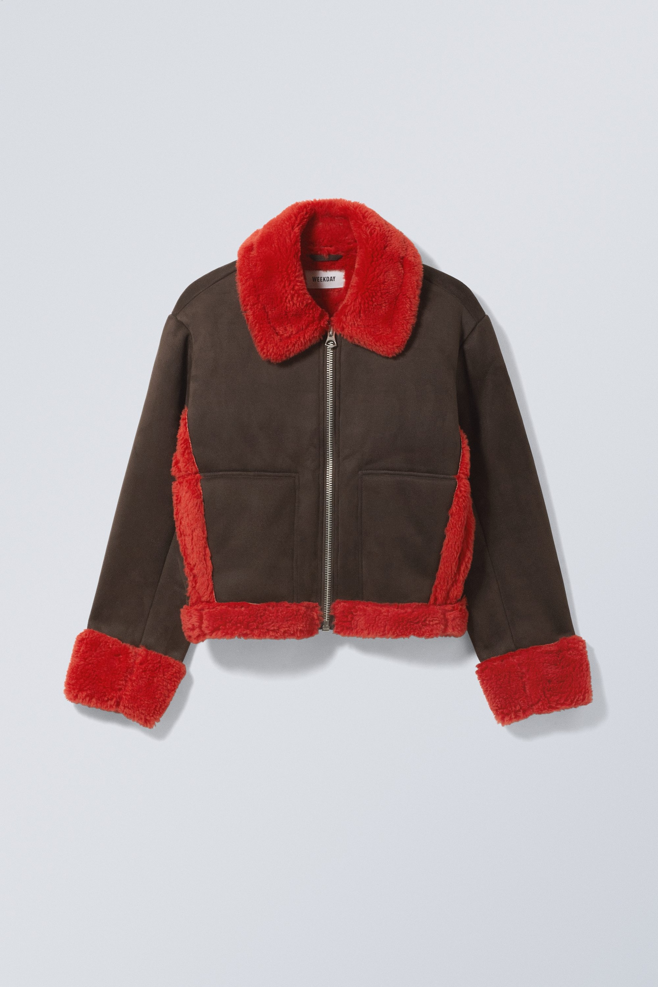 Braun - Jacke Enzo mit Lammfellimitat - 0