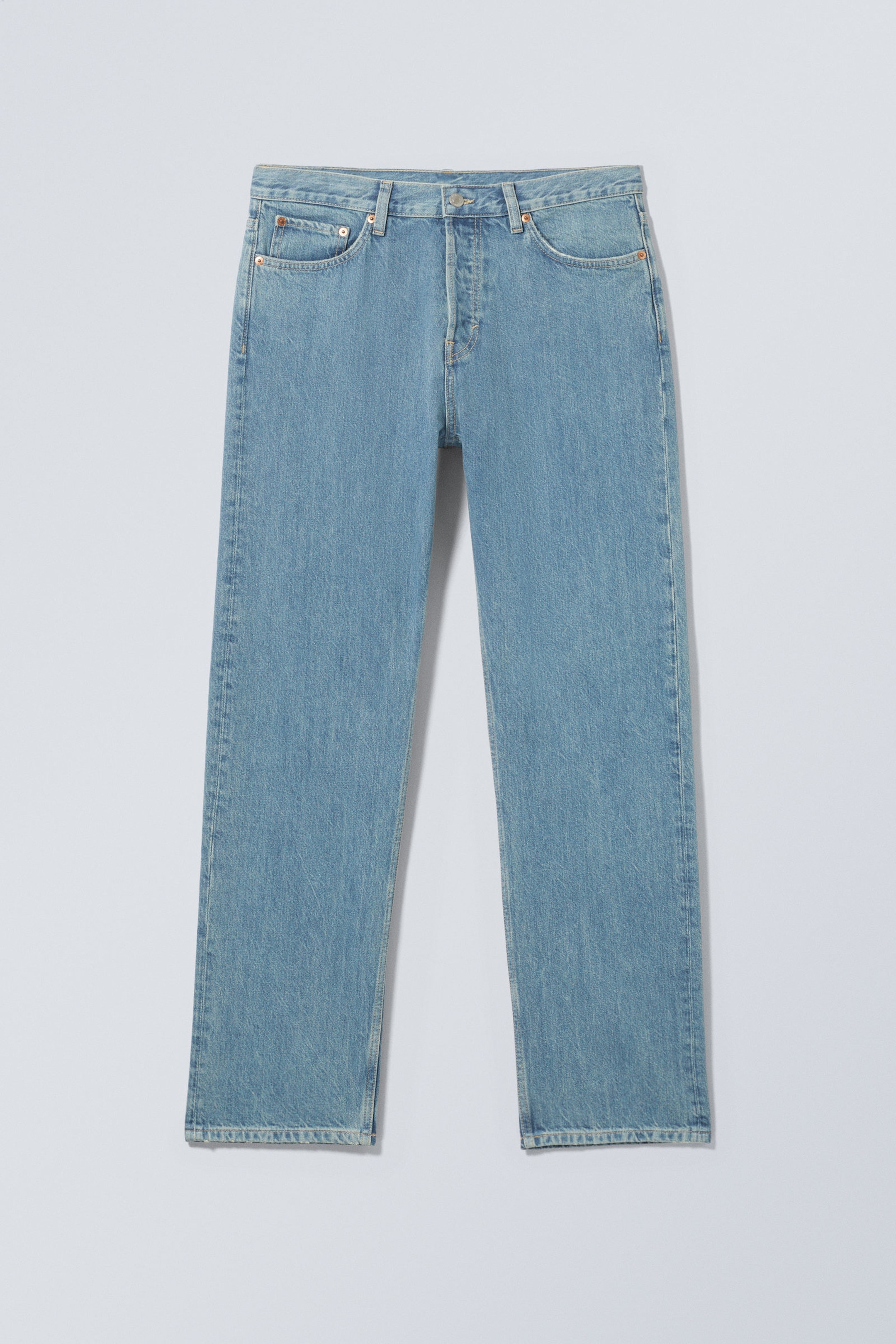 2000 Blue - Medium Blue - Space Relaxed Straight Leg Jeans - 1