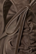 Dark Brown - Ruched Crossbody Bag - 7