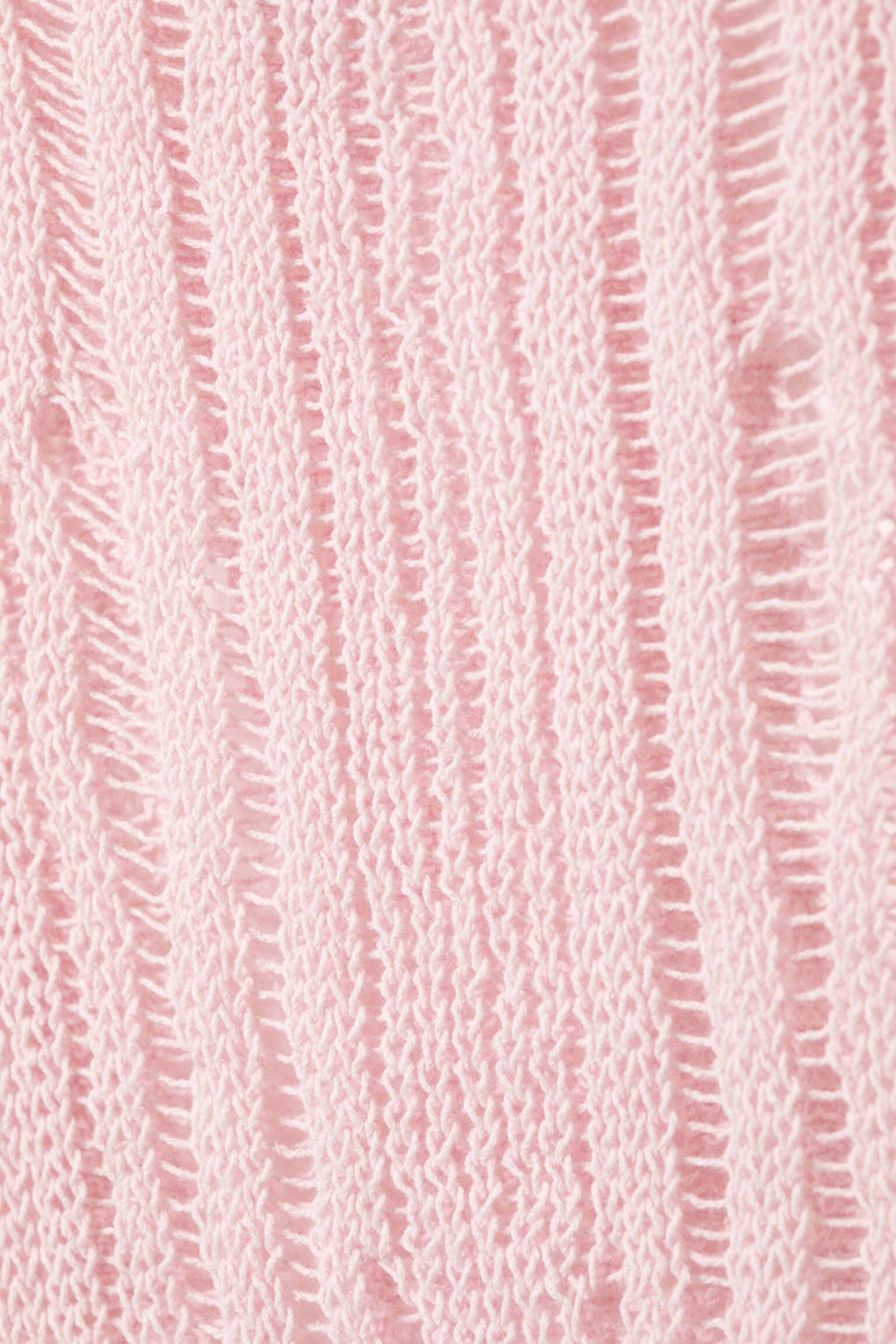 Textured Knitted Tank Top - Lichtroze/Zwart - 3