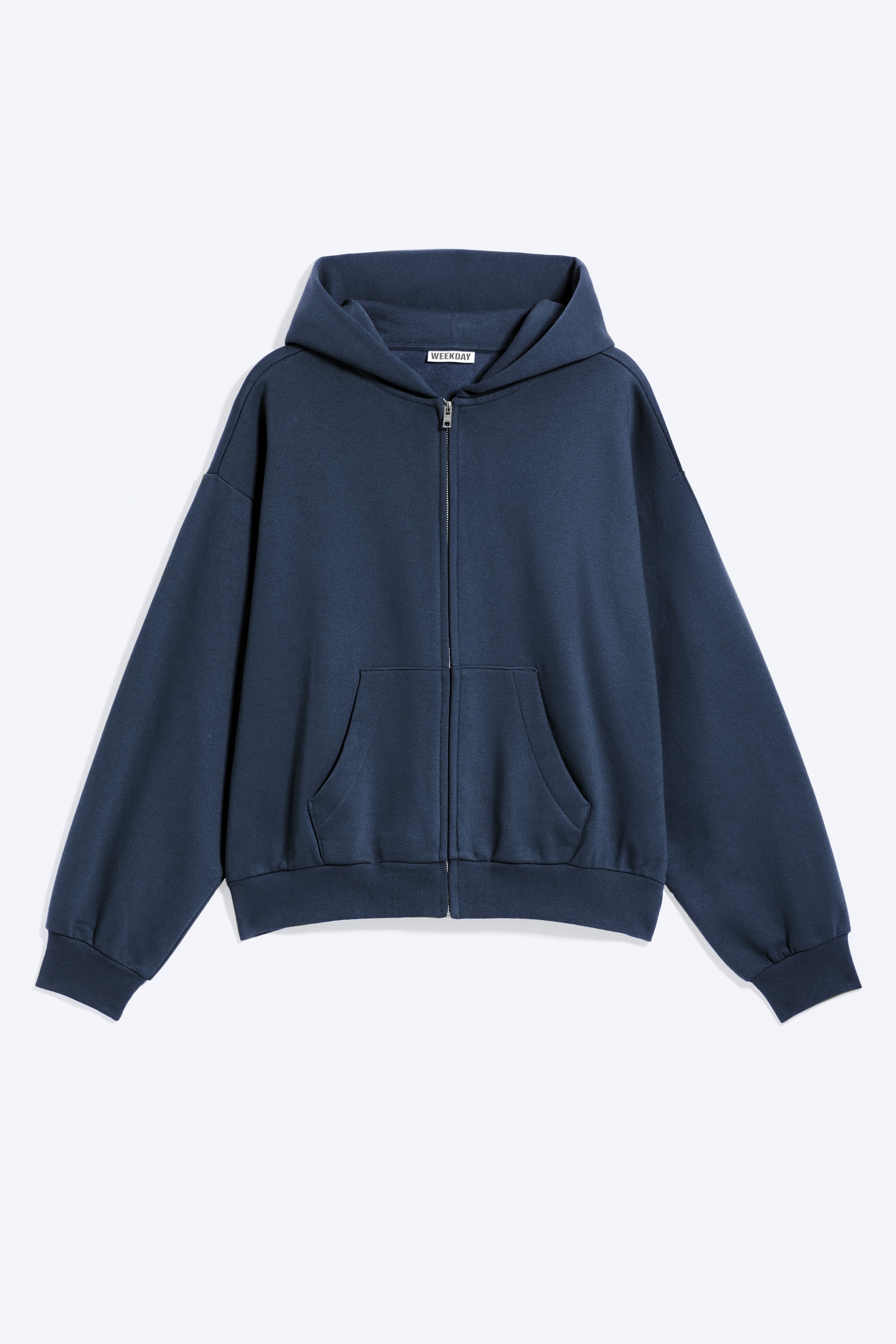 Loose Zip Hoodie - Mörkblå/Gråmelerad/Mörkgrön/Mörkbrun/Tvättad Ljusblå/Svart/Mörkgrön/Mörkbrun