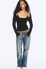 Svart - Figurnær jerseybolero - 2