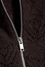 Dunkelbraun - Strickjacke mit Reißverschluss - 5