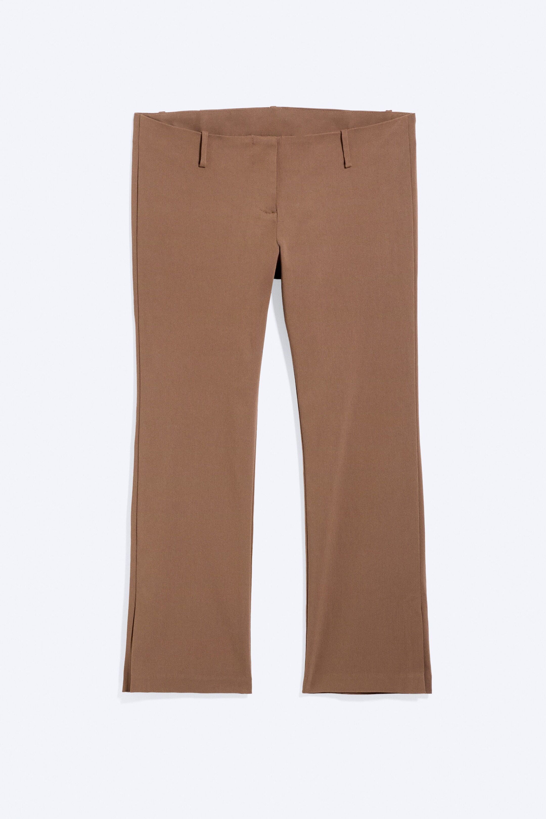Dusty Brown - Low rise capri trousers - 0