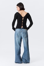 Black - Tight Knitted V-neck Cardigan - 4