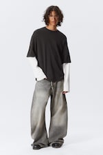 Black & White - Double-Layered Cotton T-shirt - 1