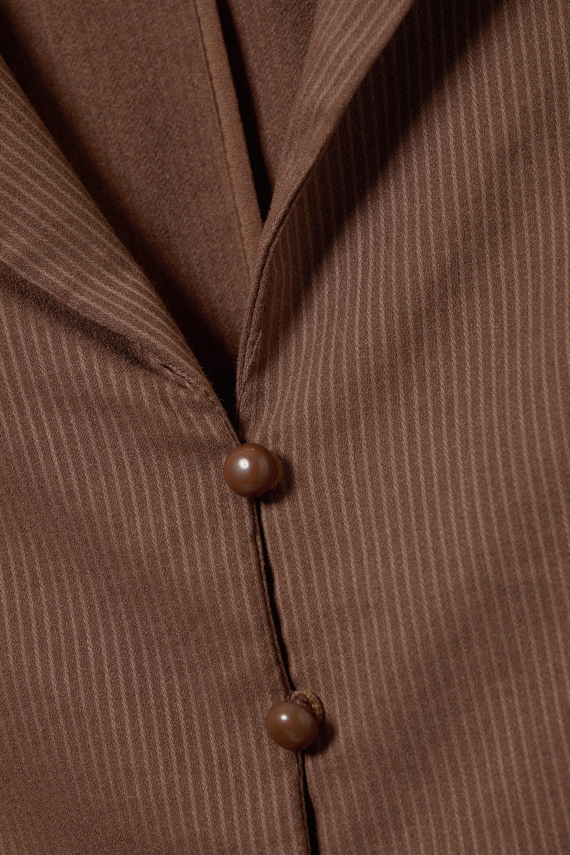 Striped Brown - Fitted Short-Sleeved Resort Shirt - 5