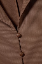 Striped Brown - Fitted Short-Sleeved Resort Shirt - 5