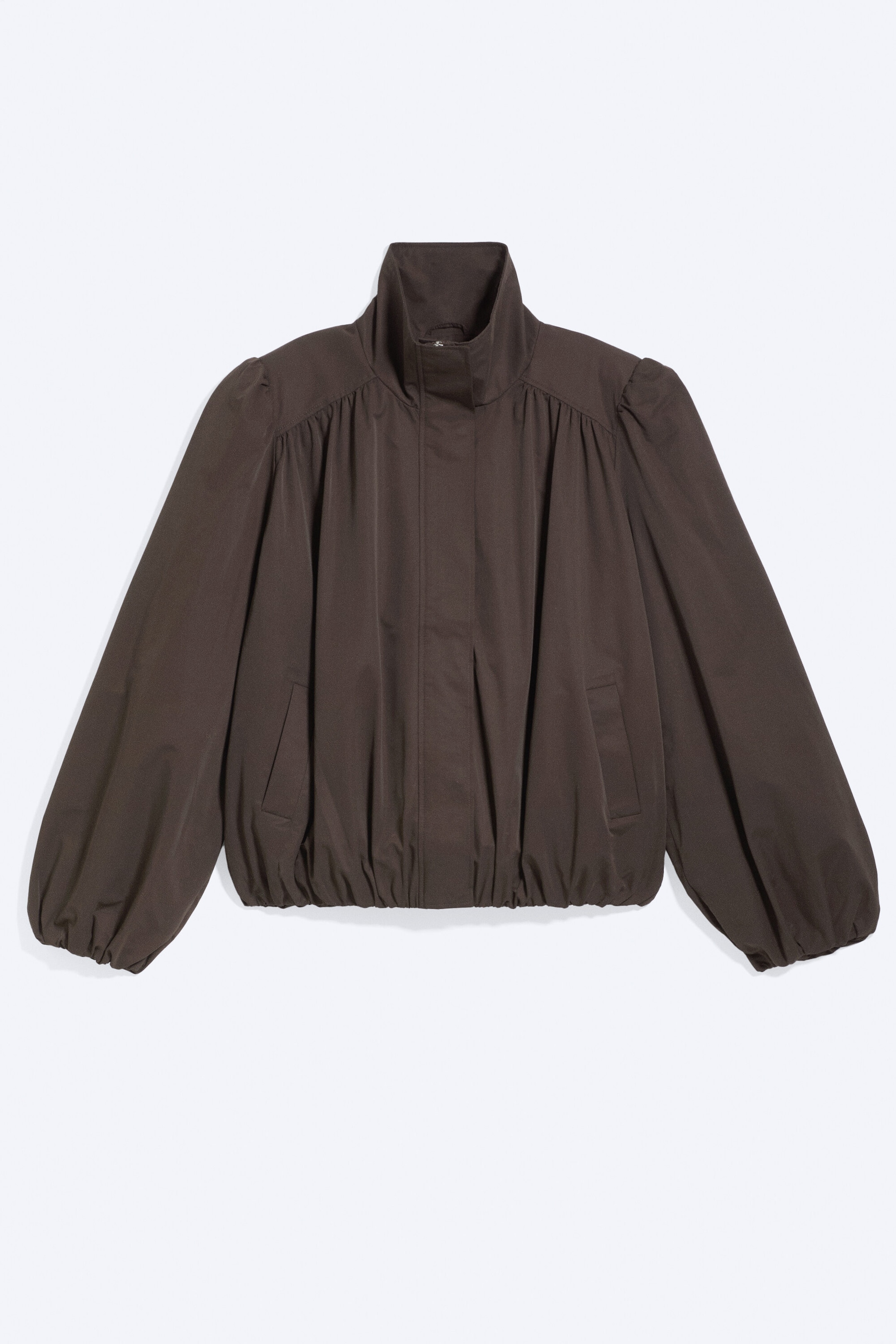 Marron foncé - Veste de survêtement oversize à col cheminée - 5