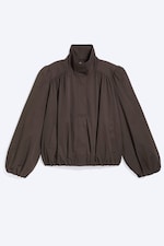 Marron foncé - Veste de survêtement oversize à col cheminée - 5