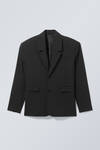 【関税&送料込】Off White Black Drill Oversize Blazer oversized single breasted blazer - Black | Weekday WW
